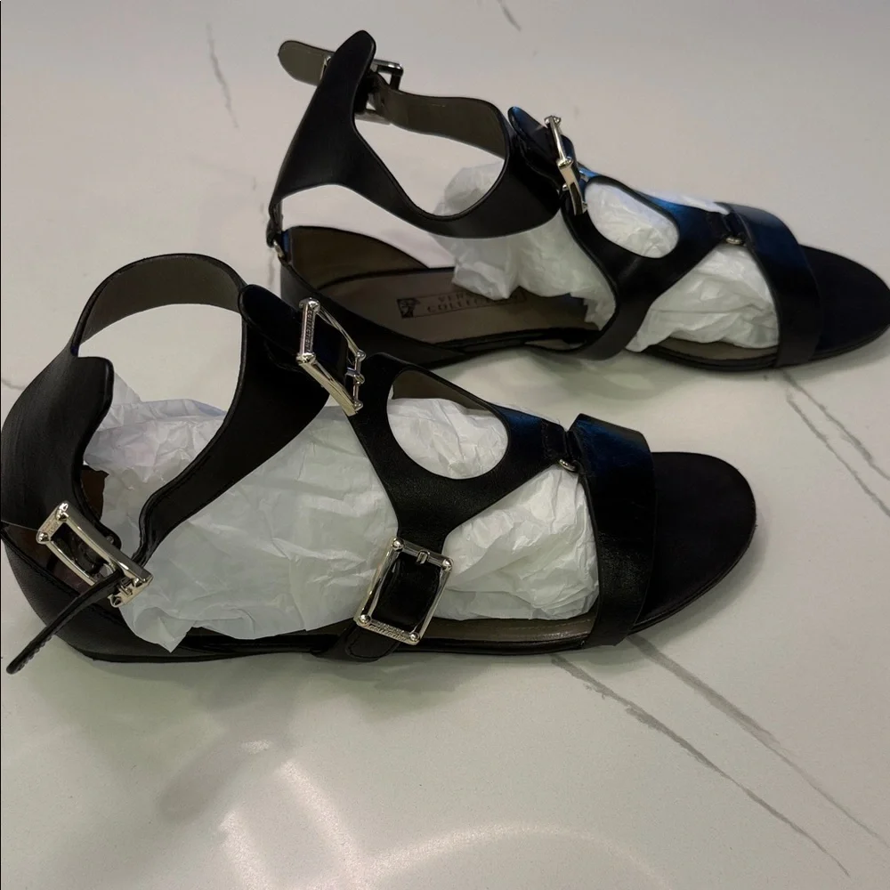 Versace Collection Black Leather Women's Sandals - Picture 9 of 13